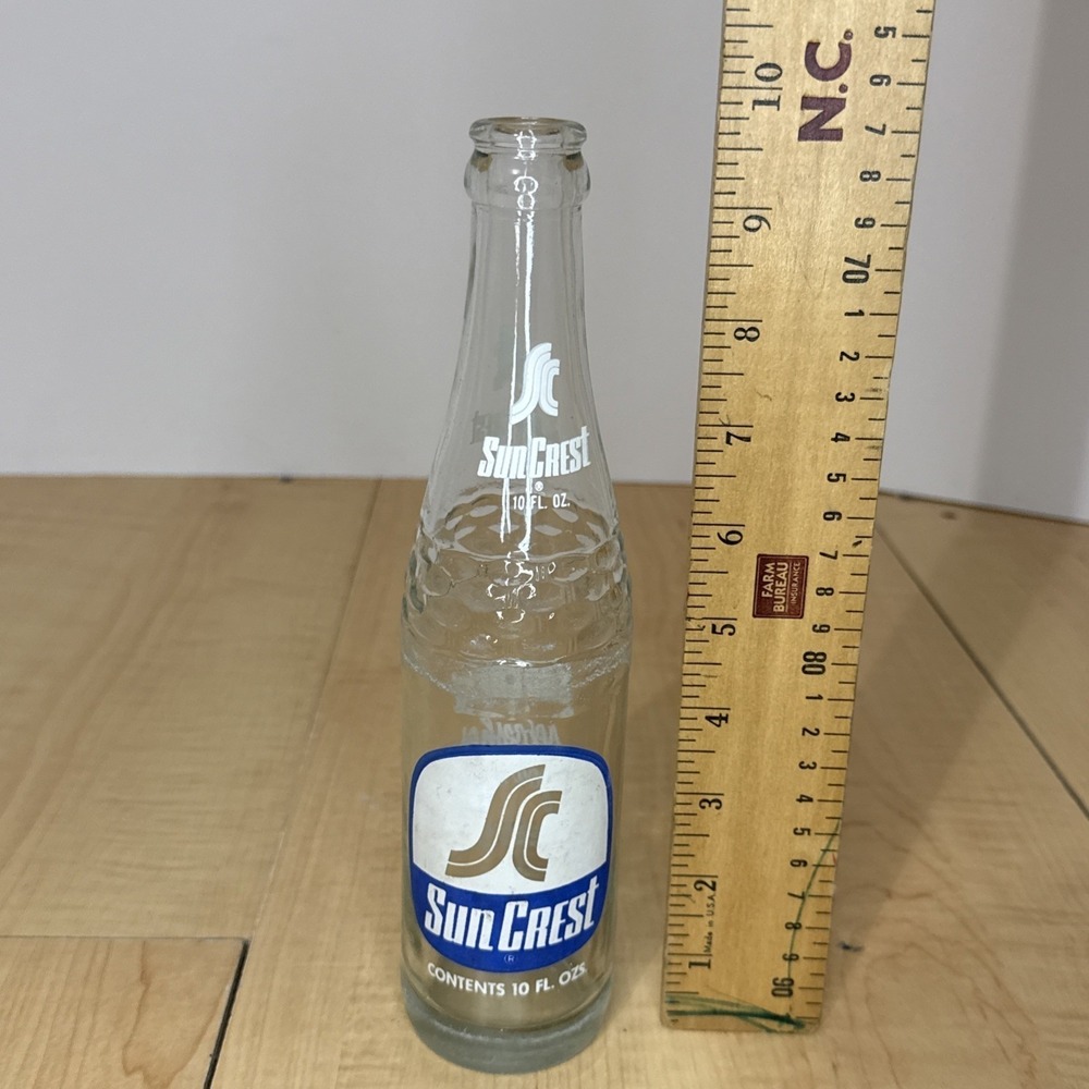 Vintage 1970s-80s SunCrest 10oz ACL Soda Bottle Doraville GA Pebbled - Picture 6 of 6